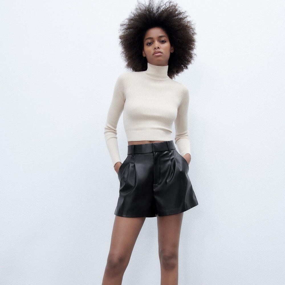NWT Zara Faux Leather Shorts